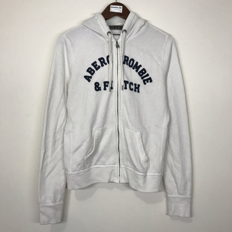 Zipper Hoodie Abercrombie & Fitch Putih second GLH113