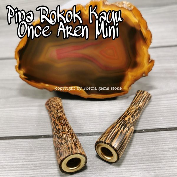 Pipa Cangklong Once Kayu Aren Mini Original Dengan Ring