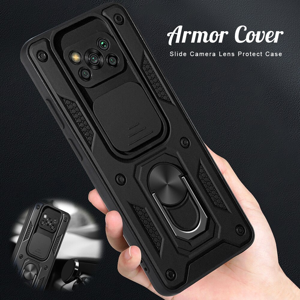 slide camera lens protect phone case for xiaomi redmi note 10 5g 9a 9c 9t poco m3 pro x3 f3 grade bu