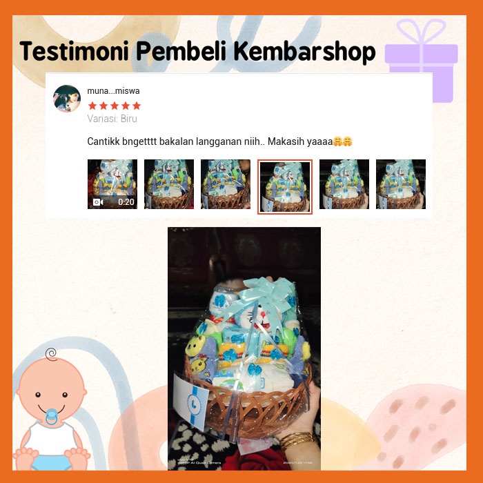 kembarshop TERLARIS paket kado bayi kado lahiran-keranjang bulat ANEKA WARNA-6