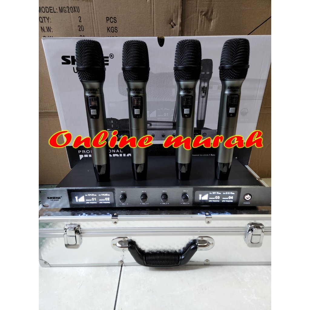 mic shure ur4400 shure ur 4400 4 mic pegang handheld free koper