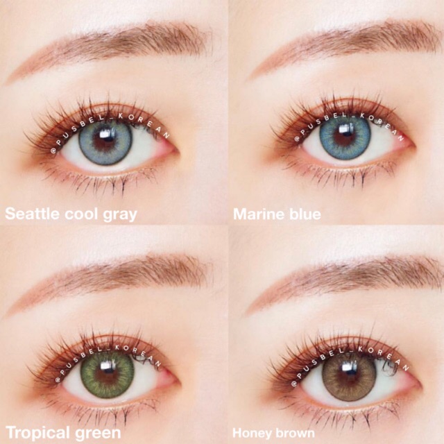 Softlens idol seattle cool gray honey brown marine blue tropical green ori korea