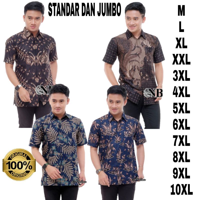 NEW MOTIF KEMEJA BATIK LENGAN PENDEK, BAJU BATIK MODERN SIZE JUMBO M,L,XL,XXL,XXXL,4L,5L,6L,7L,8L,9L,10L