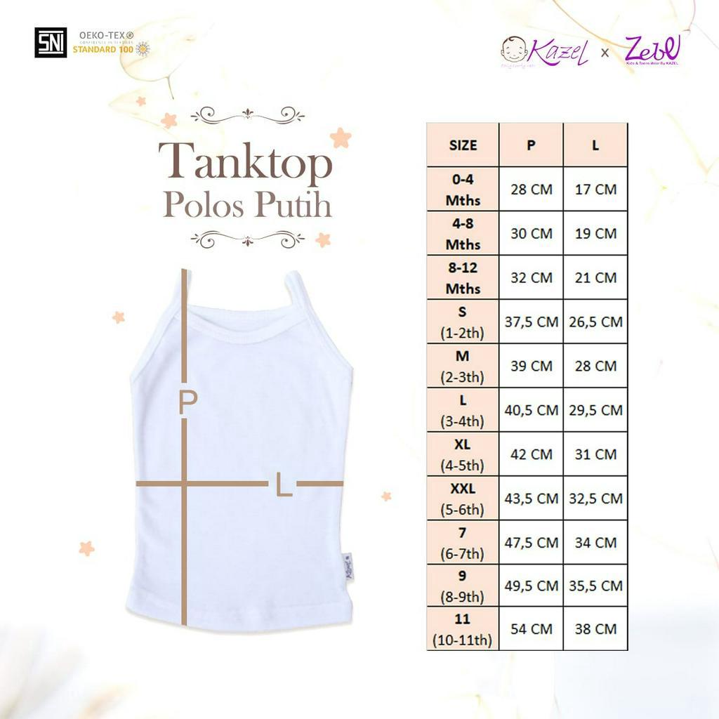 Kazel x Zebe Singlet &amp; Tanktop Polos Putih Satuan