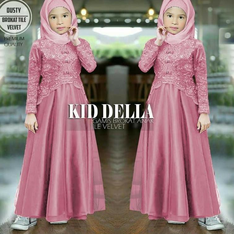 GAMIS BROKAT MUTIARA ANAK PEREMPUAN KIDS KAELLA / GAMIS KAELLA KIDS / MAXI DRESS PANJANG FASHION MUS