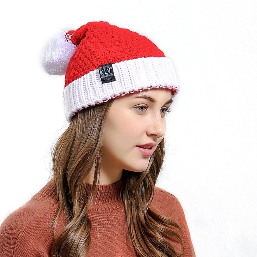 topi beanie kupluk rajut sinterklas santa claus rajutan natal xmas