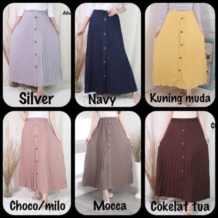 Rok plisket kancing // rok kancing jumbo // rok big size