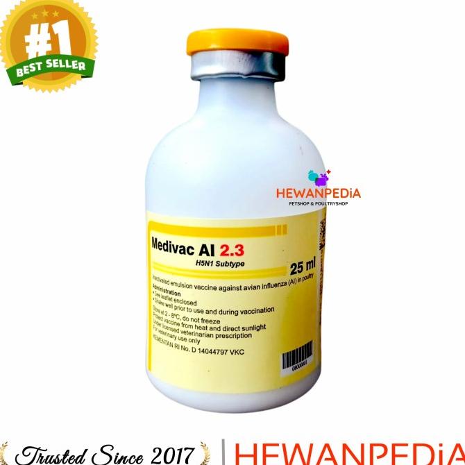 [[BISA COD]] VAKSIN MEDIVAC AI 2.3 50 DOSIS 25 ml - Ayam Avian Influenza Aratan ORIGINAL
