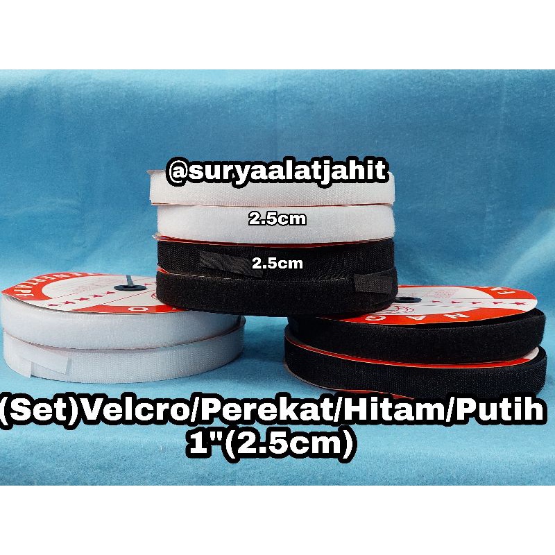 Velcro Perekat Set 1in/2.5cm H/P (kasar+halus) =rp.29.500/1set