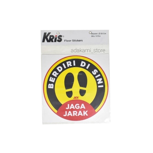 

Stiker lantai Kris 1 pack isi 5 / stiker jaga jarak / stiker lantai untuk antrian /sticker antrian