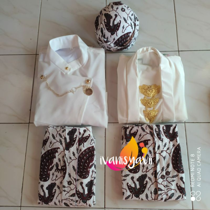 Set Prewed Baju Adat Jawa - Solo, WARNA PUTIH (BONUS BENGGOL BESKAP)