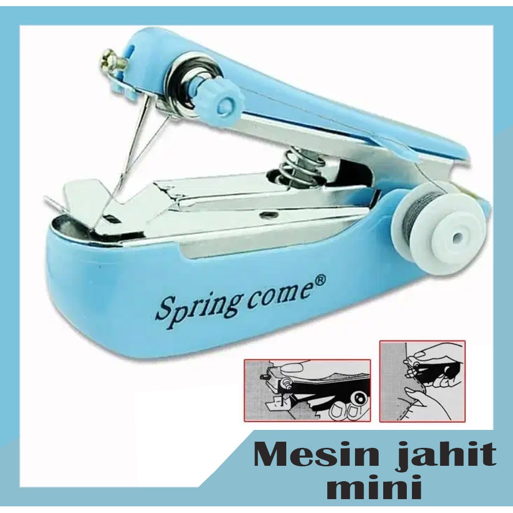 Alat Mesin Jahit Mini Tangan Manual Spring Come Mini Portable Sewing Kit Stapless Household machines