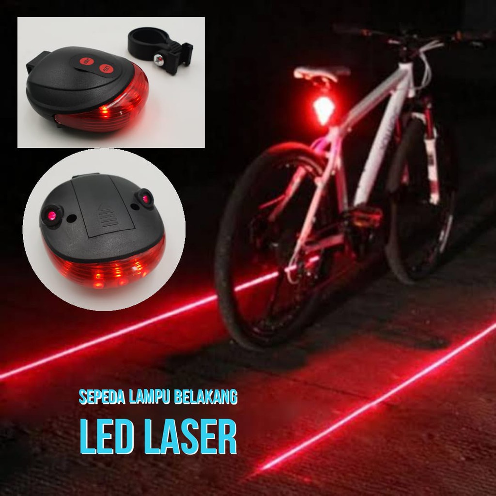 Lampu Belakang Sepeda Oval Laser Bicycle Tail Light 5 Led