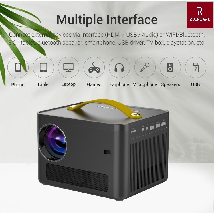 ROCKWARE GT ONE - Smart Android 9.0 Projector 210 ANSI Lumens