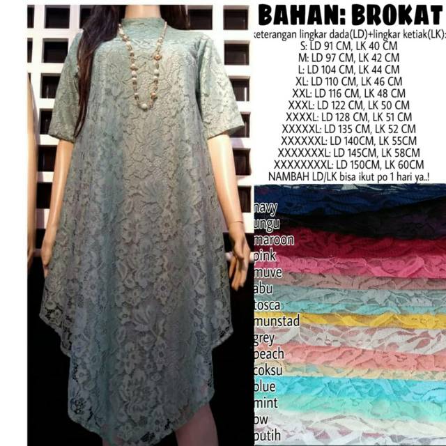 (ld150 cm)Dress  brukat linkana jumbo Bigsize