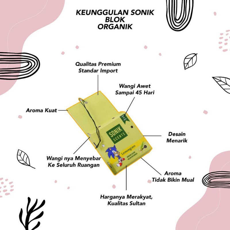 Parfum Mobil &amp; Ruangan Sonik Scents Organik Blok Paling Aman Harga Grosir