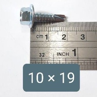 Baut Roofing Baja ringan 10 × 19 Isi 100pcs / Baut Skrup Baja Ringan