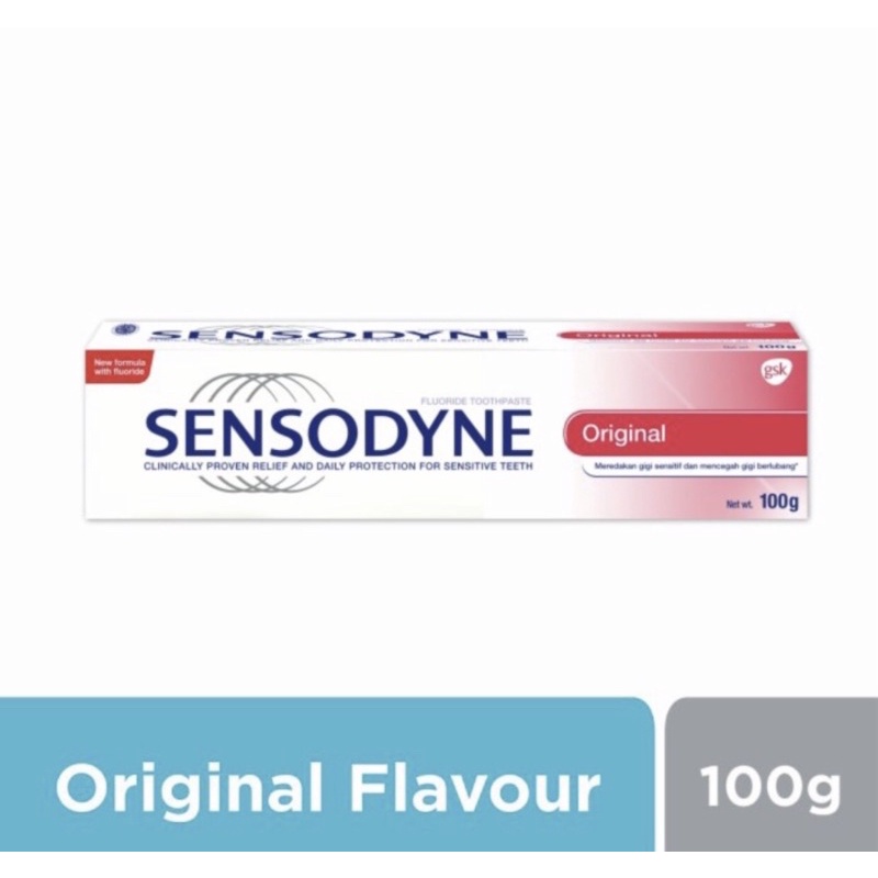Sensodyne original 100 gram ( pasta gigi perlindungan gigi sensitif )