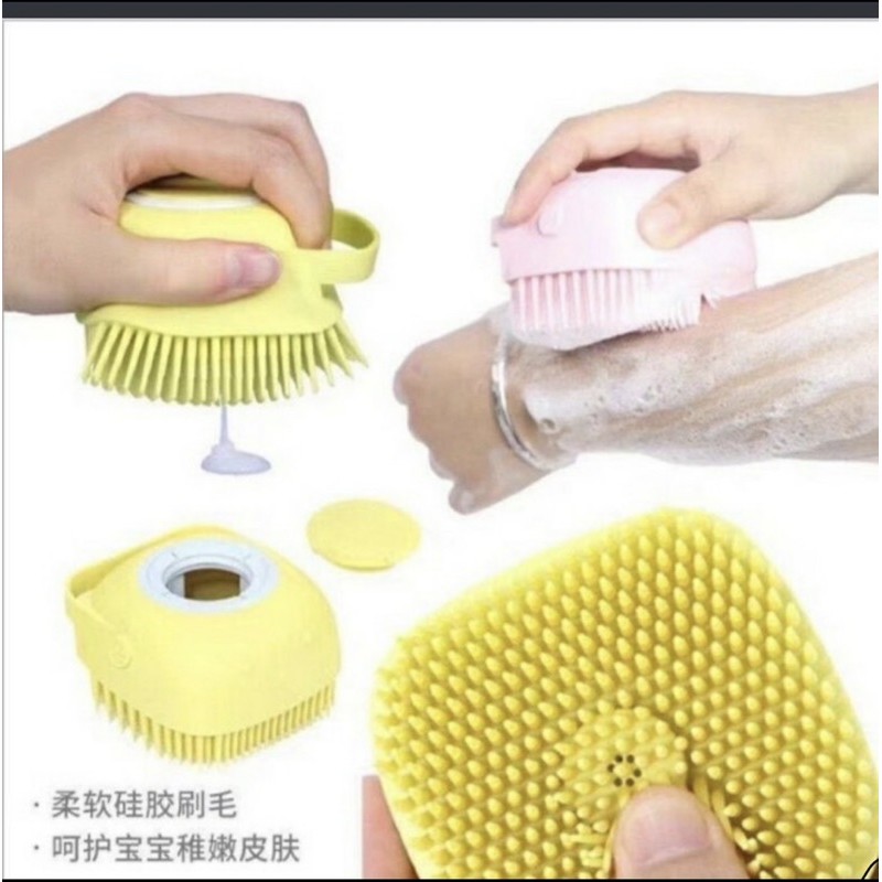 B22 Sikat Mandi Silikon Silicone 80 ML Bisa Isi ulang sabun Cair Bath Shower Brush Puff Bubble