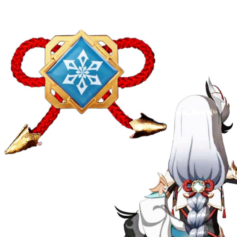 Shenhe Cryo Vision Jepit Hairpin Genshin Impact Cosplay