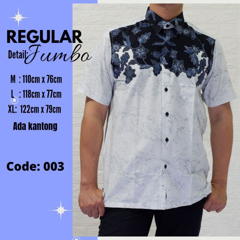 HEM Batik Pria Lengan Pendek REGULAR JUMBO