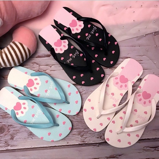 SANDAL JEPIT WANITA CAT PAW GIVE ME 5 | SENDAL JAPIT CEWE DEWASA LUCU MOTIF KAKI KUCING