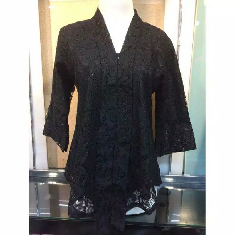 Kebaya Atasan Hitam Brukat Wanita Remaja Ukuran Jumbo 3L Sampai 4L Kebayak Akad Nikah Baju Kondangan