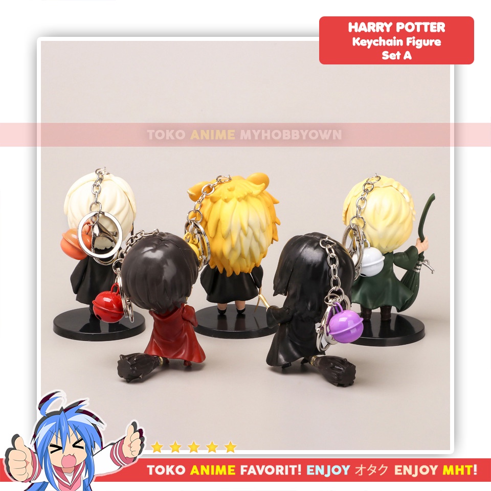 Gantungan Kunci Figure Anime Chibi Harry Potter Draco Malfoy Luna Lovegood Snape Hogwarts