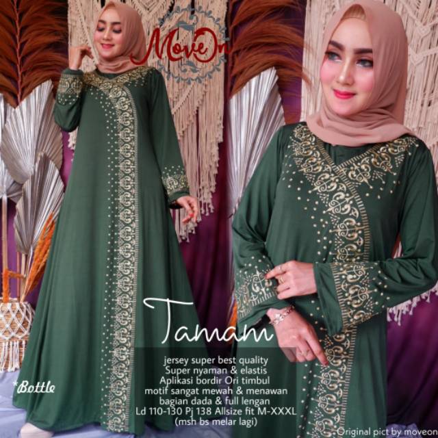 Tamam Maxy Gamis Jersey Bordir Ori Turkey Dres Muslim Jumbo xxxl Ld 130cm Arabian Soleram Abaya Gamis Lebaran Remaja Muslimah Terbaru Seragaman Pengajian Murah Dress Wanita Muslimah Syar'i Gamis Polos Tebal Premium Warna Hitam