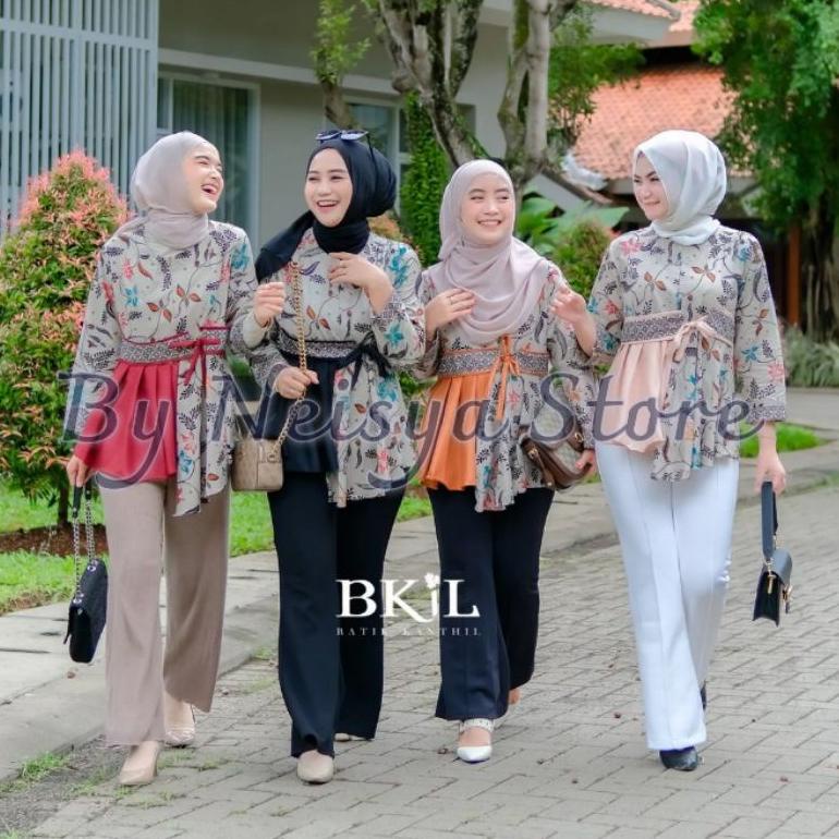 GRATIS ONGKIR ORI ATASAN BLUS BATIK MODERN HALUS DOLBY KOMBINASI BROKAT POLOS (ART. V3794)
