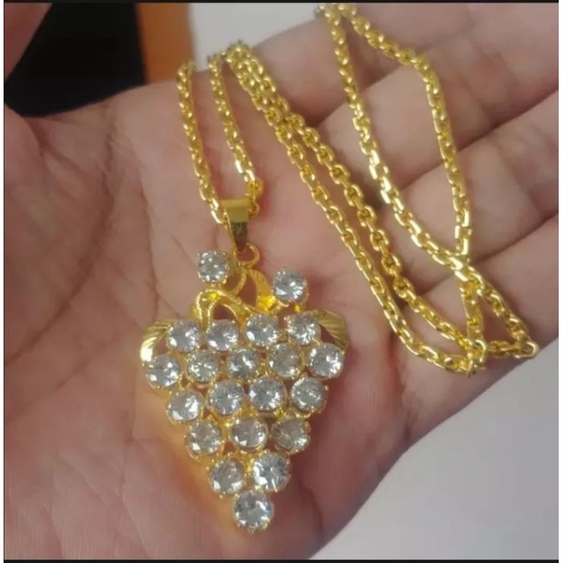 kalung nuri liontin anggur berlapis emas 24k sangat mewah