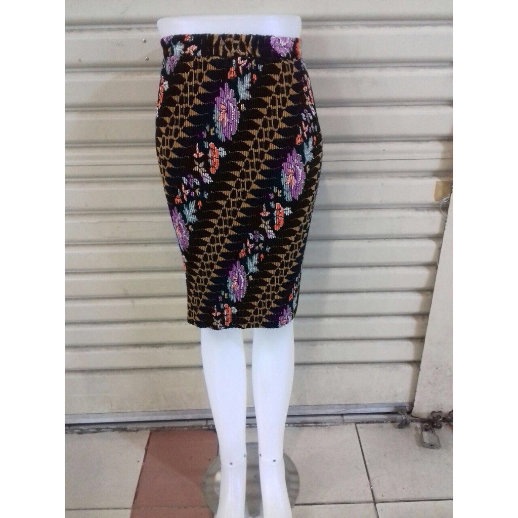 SB Collection Rok Plisket Rissa Pendek Midi Batik Jumbo Wanita