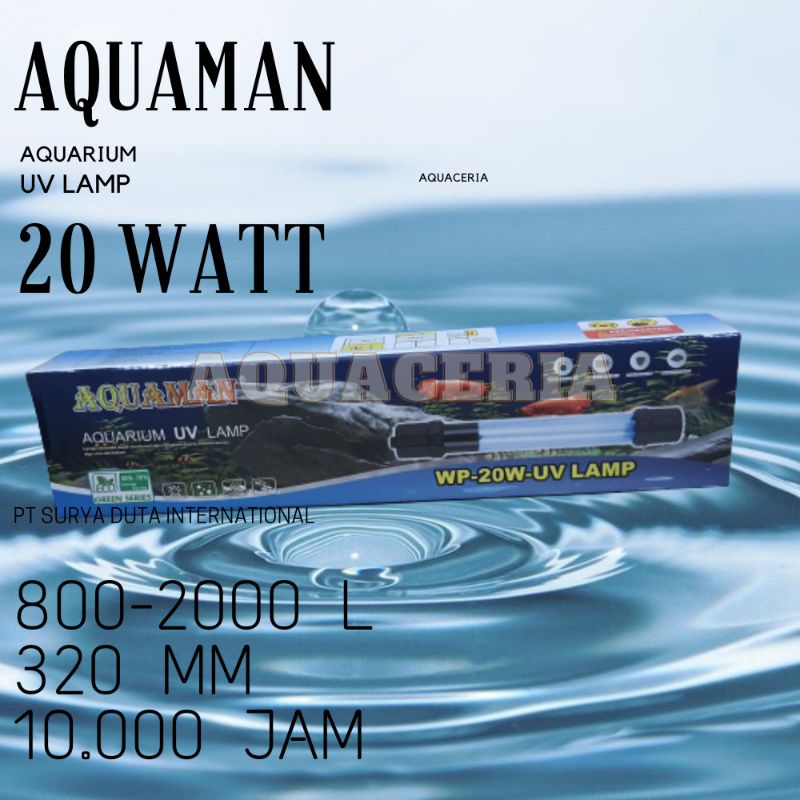 Lampu UV 20W Aquarium kolam AQUAMAN WP-20W-UV LAMP Sterilizer Filter Ultraviolet