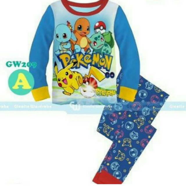Sale piyama gw pokemon dan pikachu
