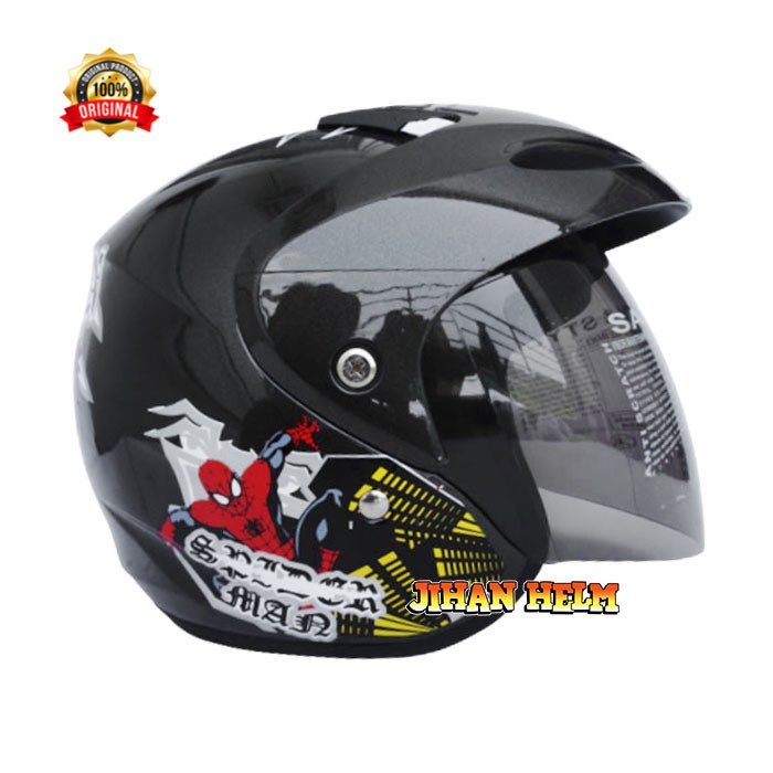 HELM / HELM ANAK / HELM JM JUNIOR SPIDERMAN GREY TERBARU