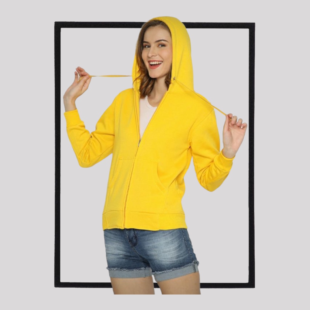 SWEATER_ID Hoodie Zipper Kuning Polos Unisex Hudie Sweeter Hodie Switer