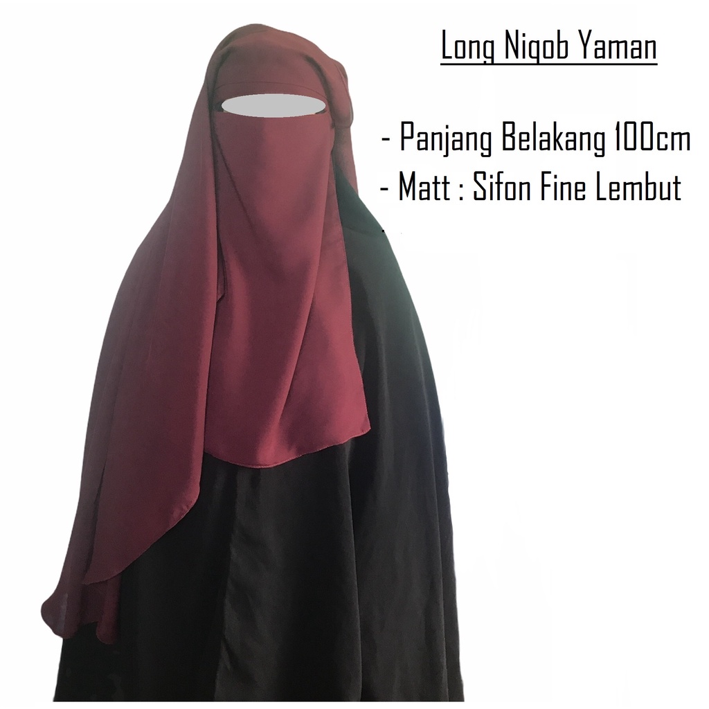 Cadar Niqob Yaman / Cadar Yaman / Niqob Cadar Yaman Haura Hijab Syari bahan Sifon Fine