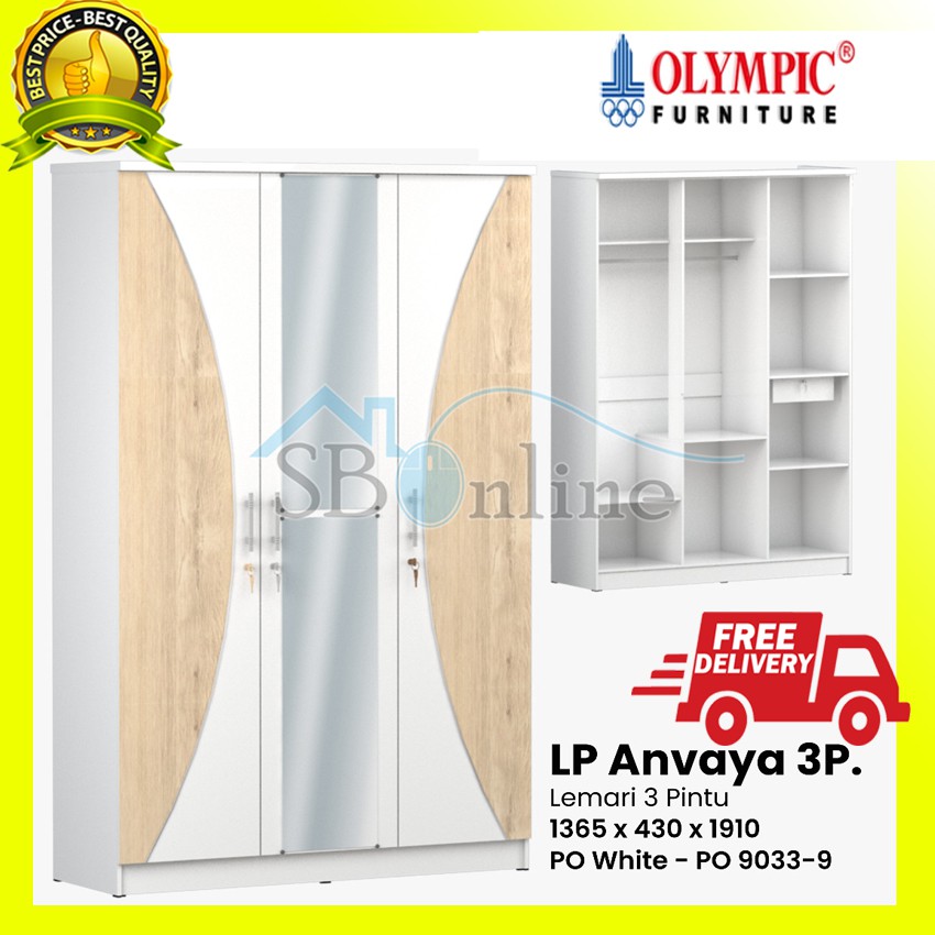 OLYMPIC Lemari Pakaian 3 Pintu - LP 3 Anvaya