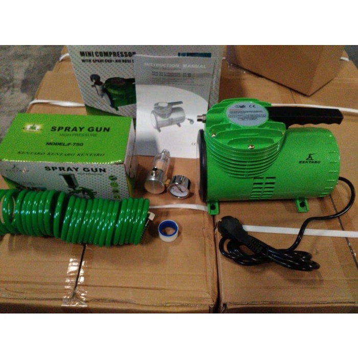 KENTARO Kompresor mini set Spray gun F75G