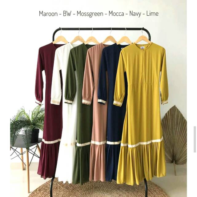 Gamis Simple Wanita/Gamis Polos/RENNA MAXY