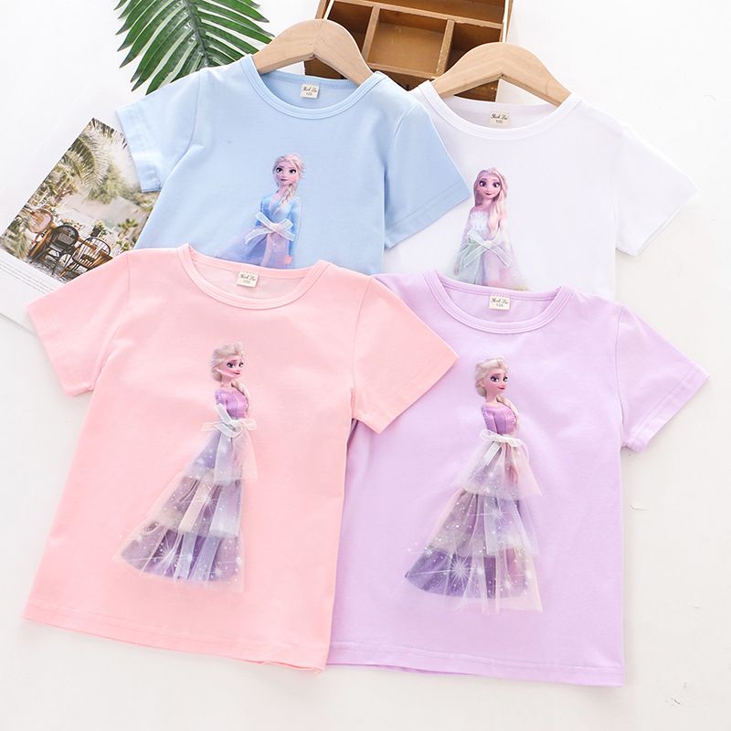 Baju Tshirt Anak Elsa Import Fashion 4 Warna