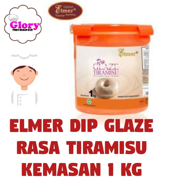 

elmer dip glaze 1kg tiramisu/ topping donat/ topping kue