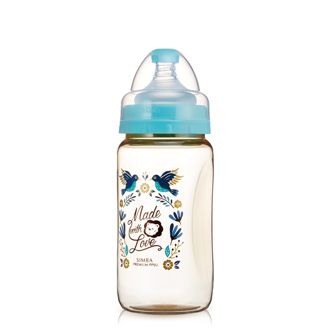 Simba Dorothy Wonderland Wide Neck PPSU Feeding Bottle 270ml Hummerbird Botol Susu Biru