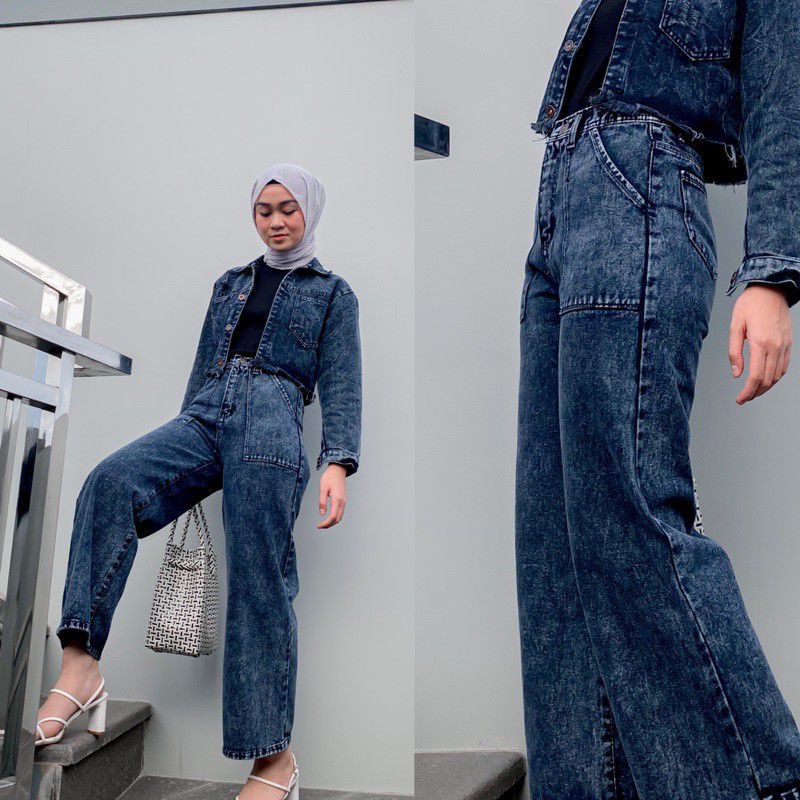 JEANS KULOT DENIM HIGHWAIST TERBARU IMPORT
