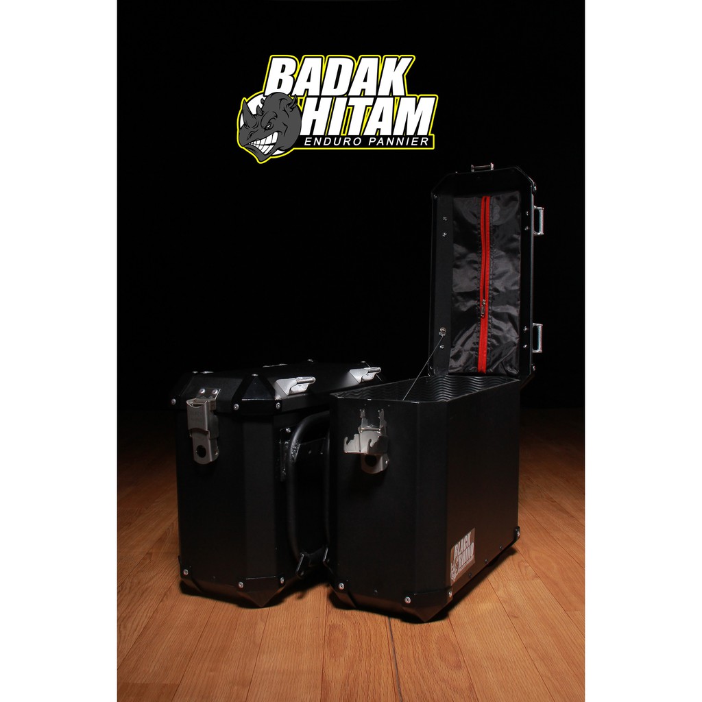 Sidebox Aluminium Pannier Badak Hitam 27L