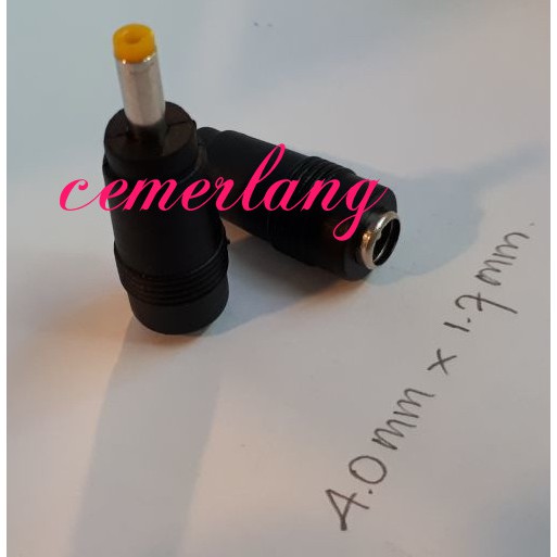 4.0mm*1.7mm Sambungan Jack DC/Female to Male Over Connector Jack DC