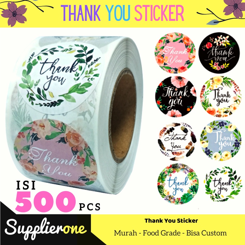 

Rad Thank You Sticker isi 500 pcs / Sticker Terima Kasih / Sticker Makanan