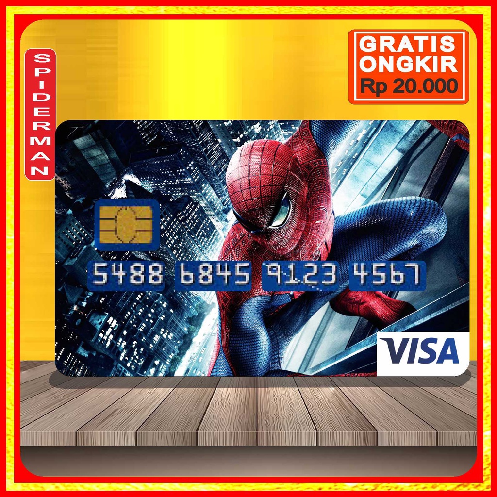 

Garskin Stiker Kartu atm Card Bca Bri Spiderman