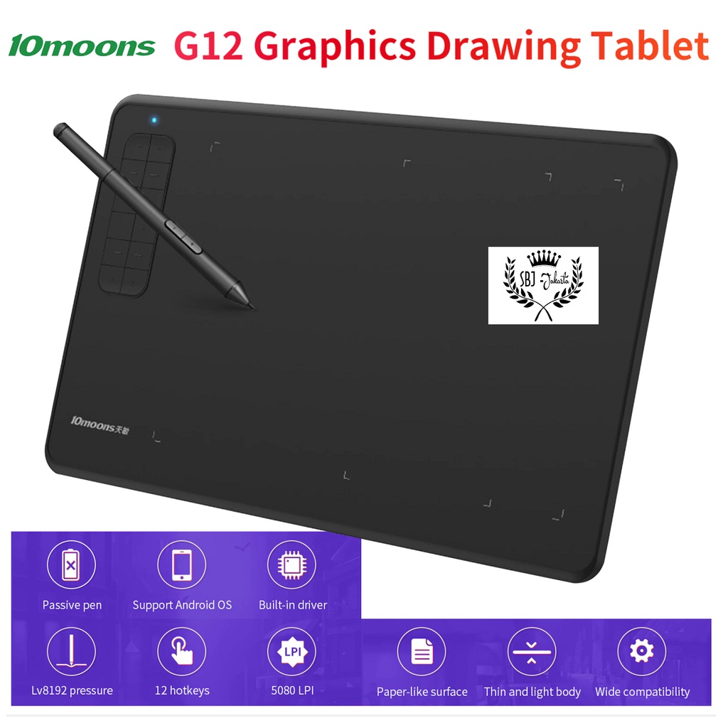 10moons G12 Graphic Drawing Tablet 9.45 x 6 Inch Ultralight Vs Huion