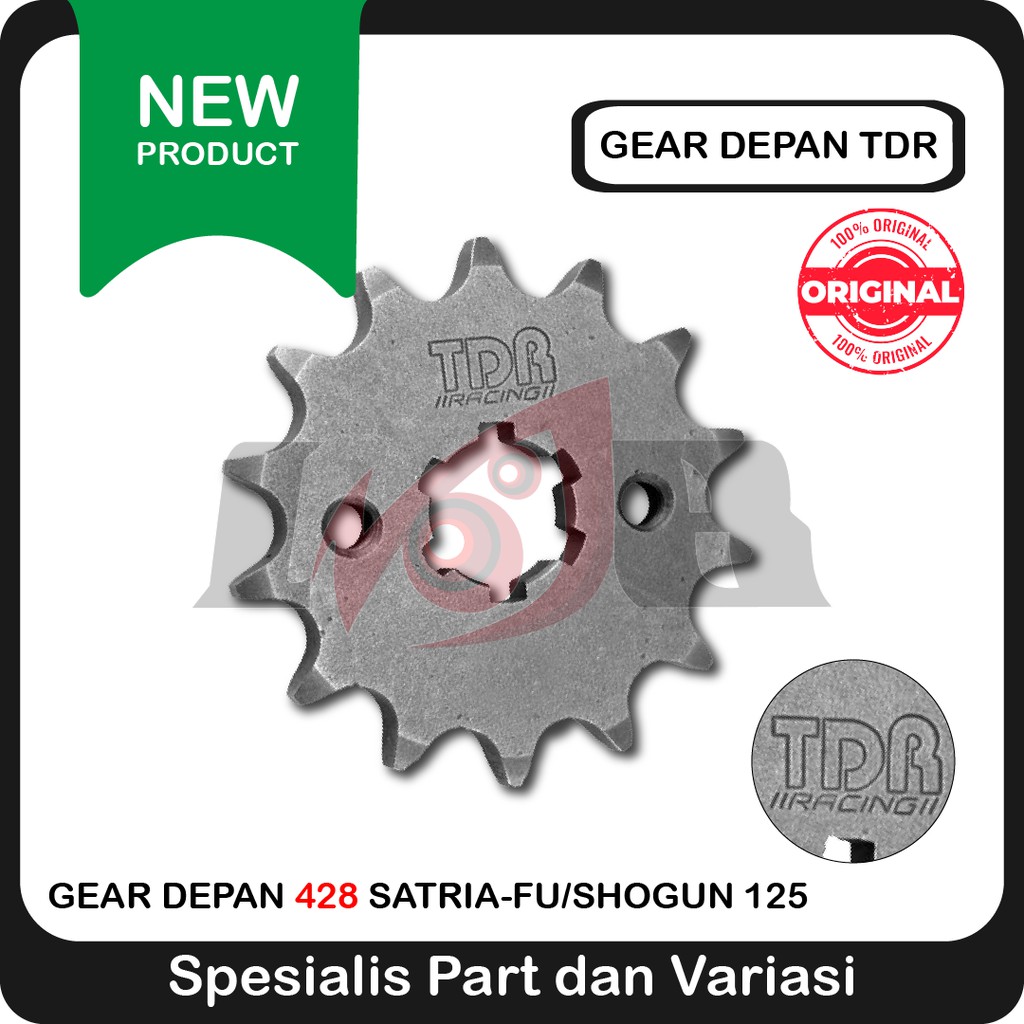 TDR Gear Depan Shogun125 Satria FU 150cc Gir Front Racing Part 428 14T